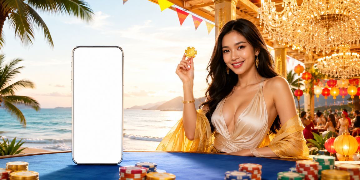 Người chơi truy cập tài khoản e2225hm trên điện thoại tại bờ biển